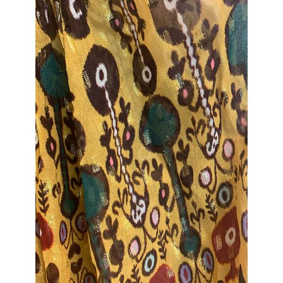 Oliphant high neck blouse gold lurex dot printed balloon sleeve‎ smocked  XS-M - Picture 4 of 9